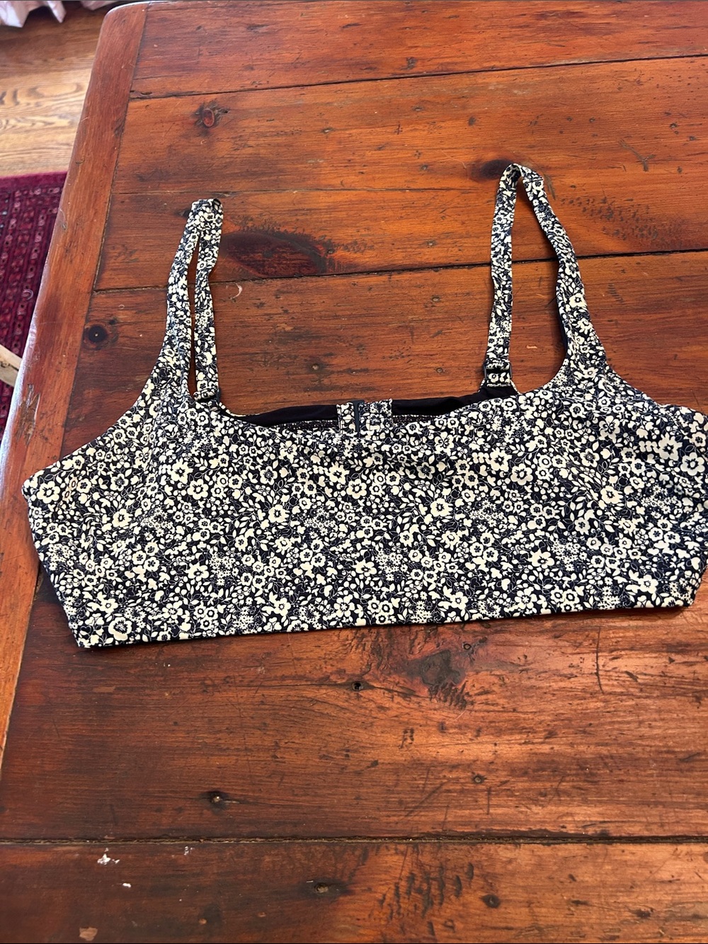 Everlane navy bikini top.